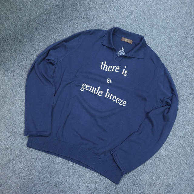 Vandori COTTON LONG SLEEVE SKIPPER KNIT POLO SHIRT《L》