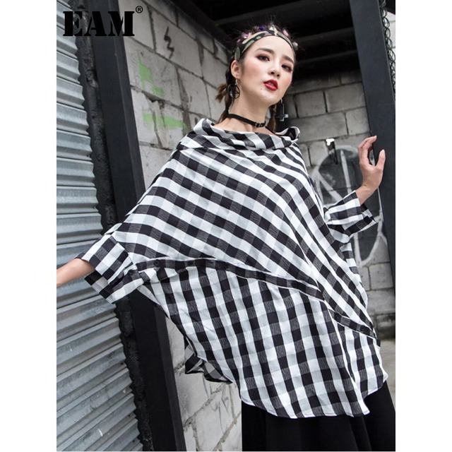 Dolman Checked Blouse Shirt【E0060】