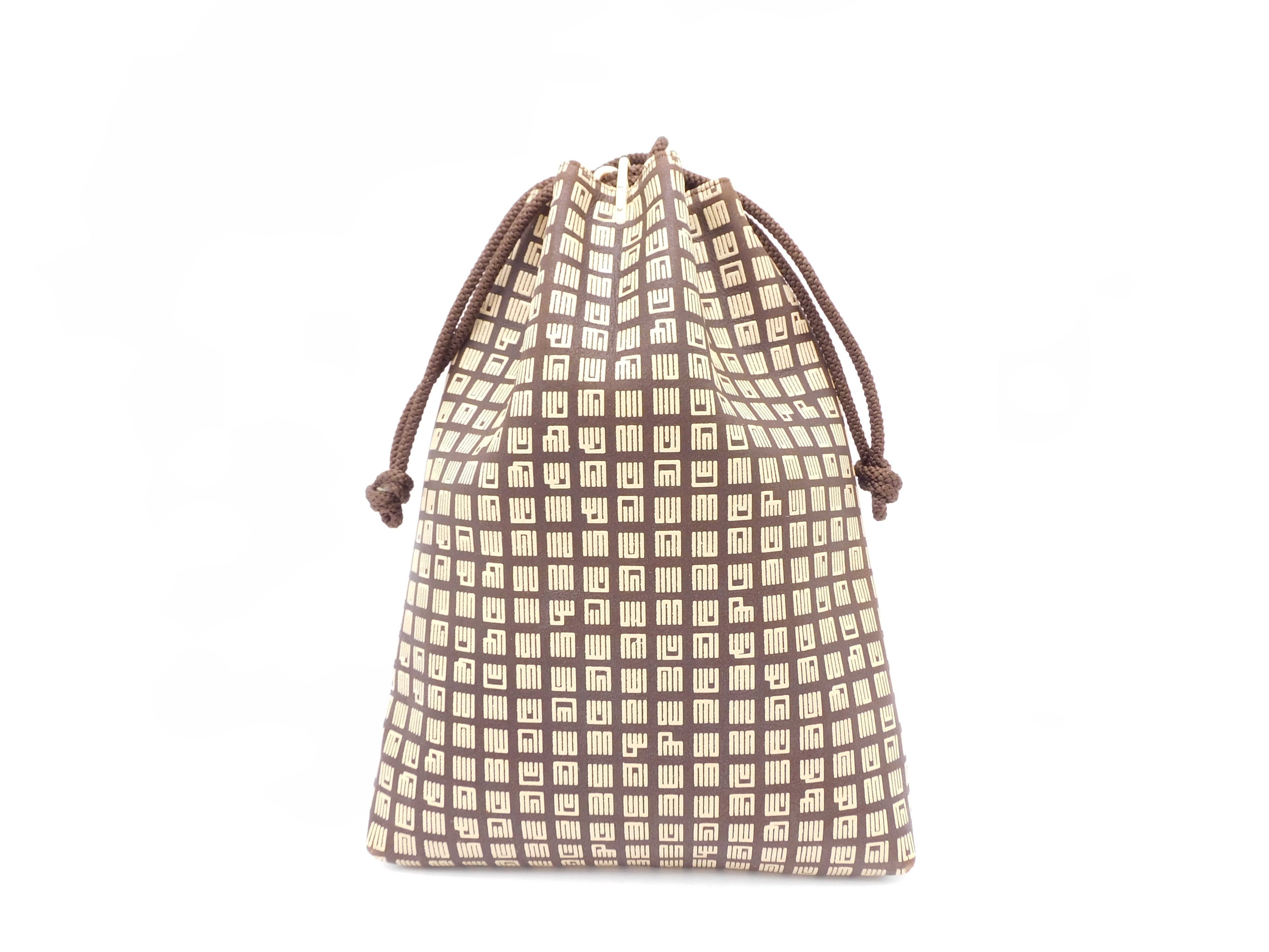 合切袋(中)燻し/白 源氏香柄