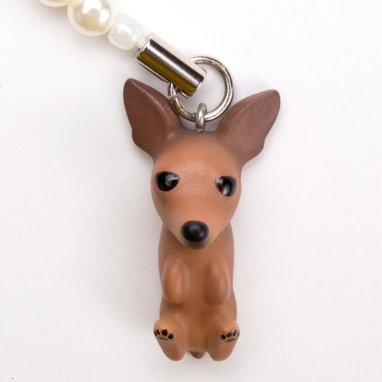 Dog 92 Miniature Pinscher ミニチュアピンシャー チョコレー ト ビーズ ストラップ DN-2301