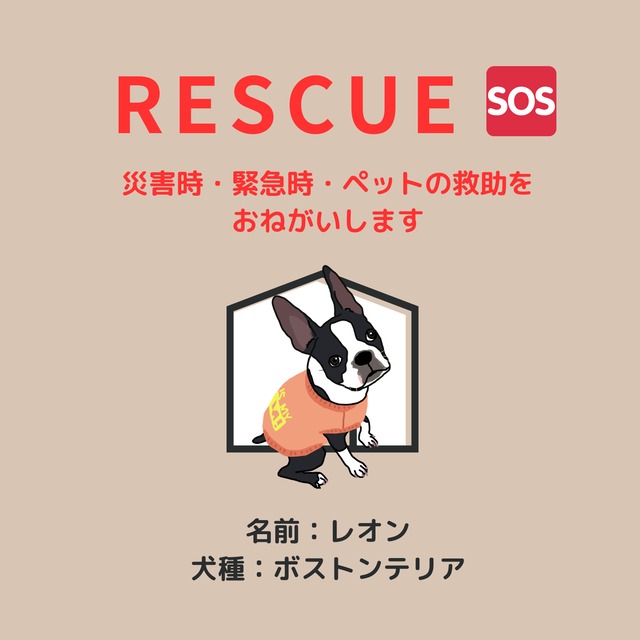 塩ビ素材ステッカー1枚　【レスキュー】　