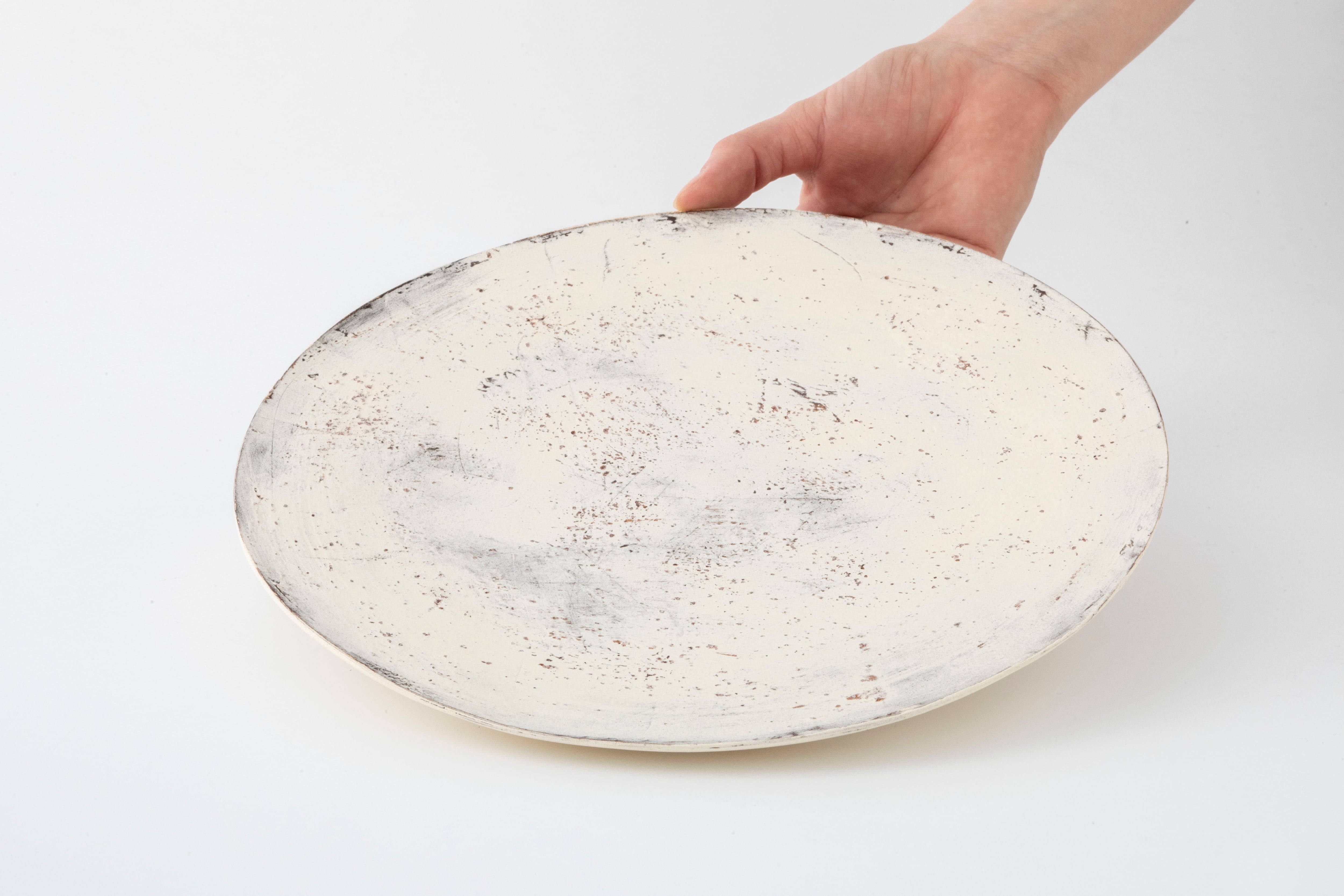 大澤哲哉さん　白い円形大皿 2枚セット Flat plate L：白 (04) / 大澤 哲哉 | Community Store TO SEE