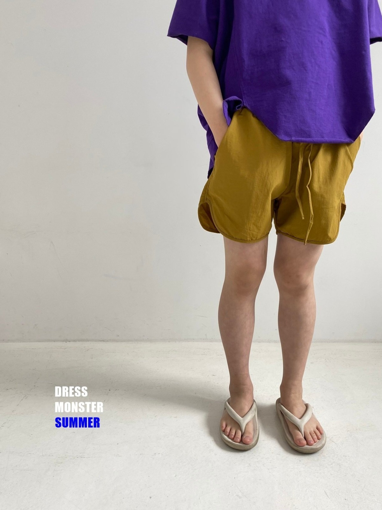 【ドレスモンスター DRESS MONSTER】クイックドライサマーパンツ マスタード 110cm~140cm  240505 - 6