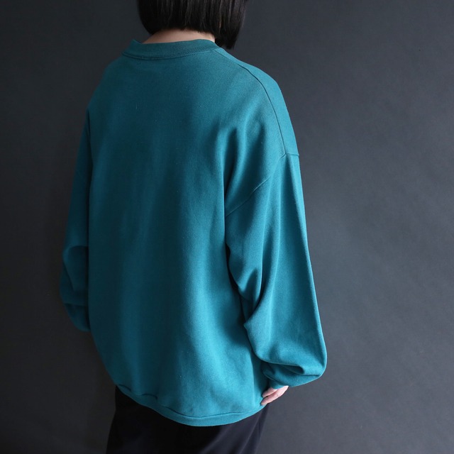 turquoise blue animal print big loose sweat