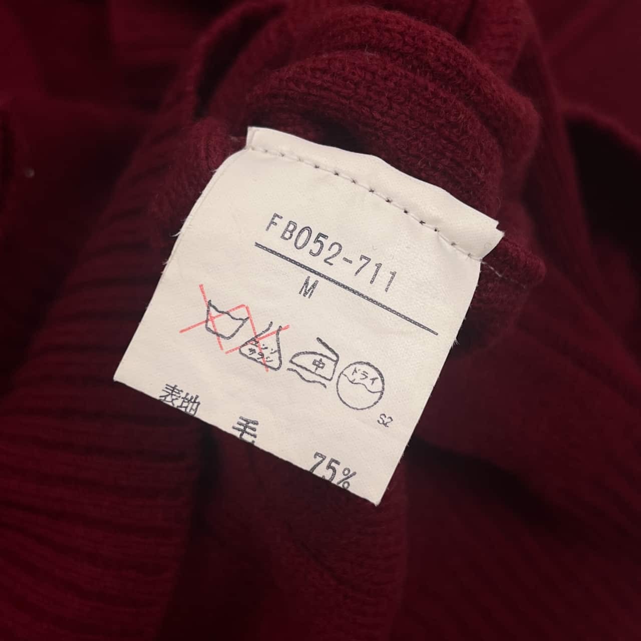 90s BURBERRY バーバリー ハーフボタン 金ボタン ウール ニット セーター M/ワインレッド レディース ビンテージ