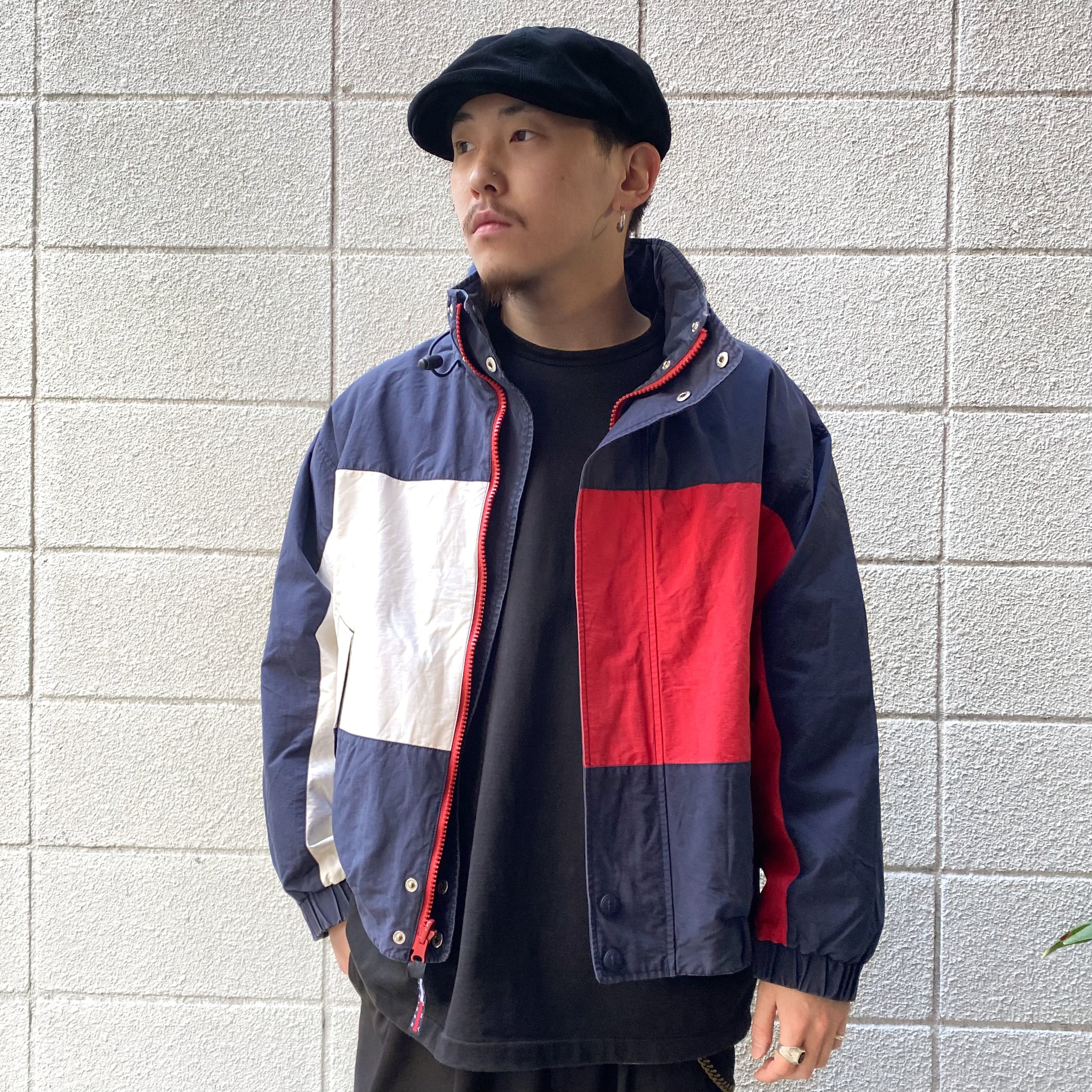 90's Tommy Hilfiger BIG LOGO Reversible Nylon Jacket S