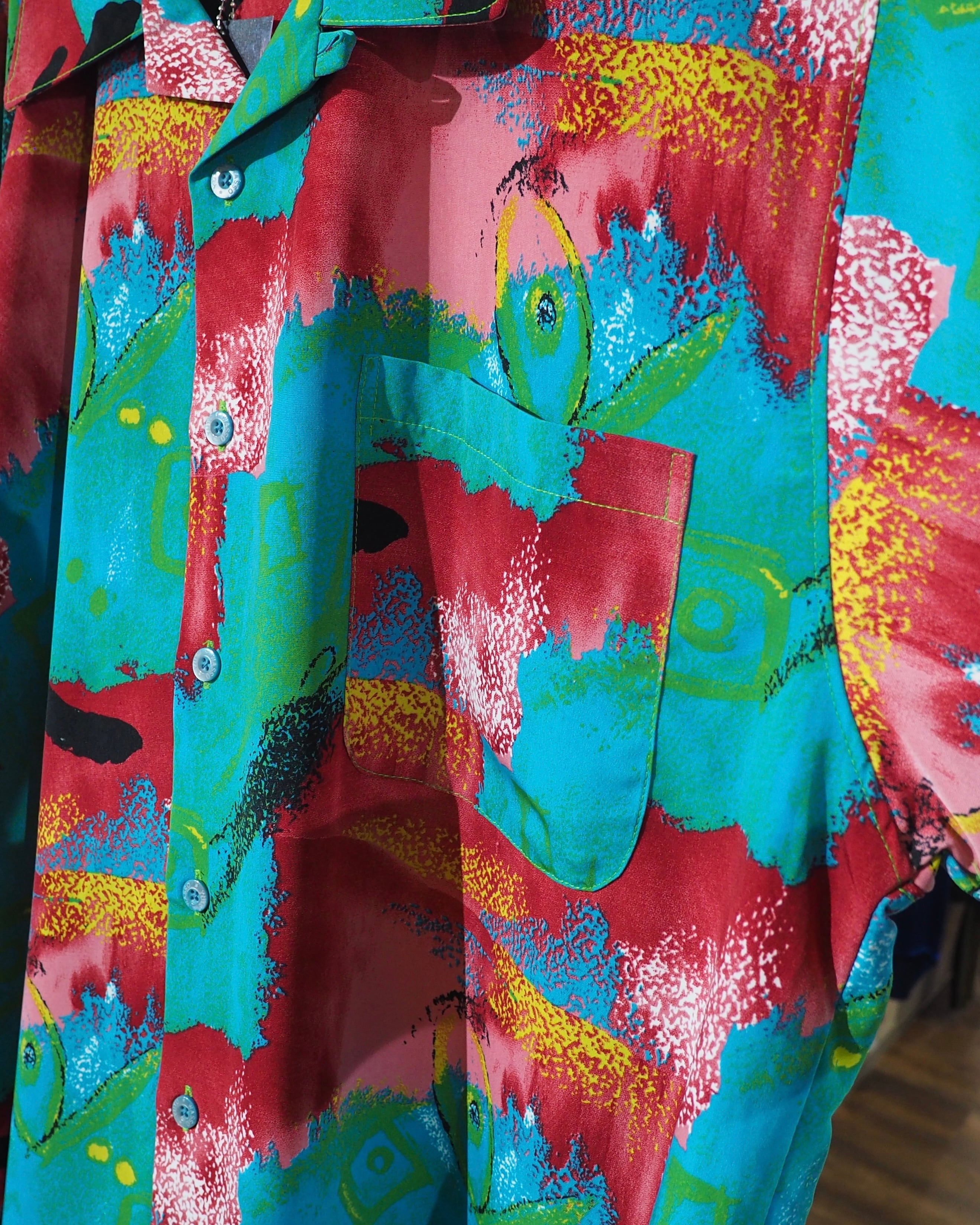 1990s ” 混沌 ” Beautiful Chaos painting Art vintage Over silhouette SS shirt