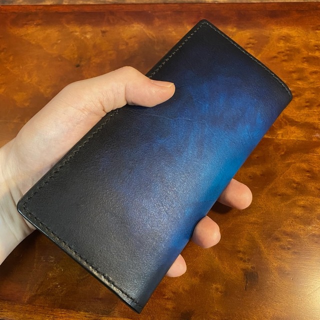 二つ折り長財布 / ブルー（青+紺）