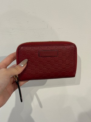 GUCCI/ vintage red monogram wallet.