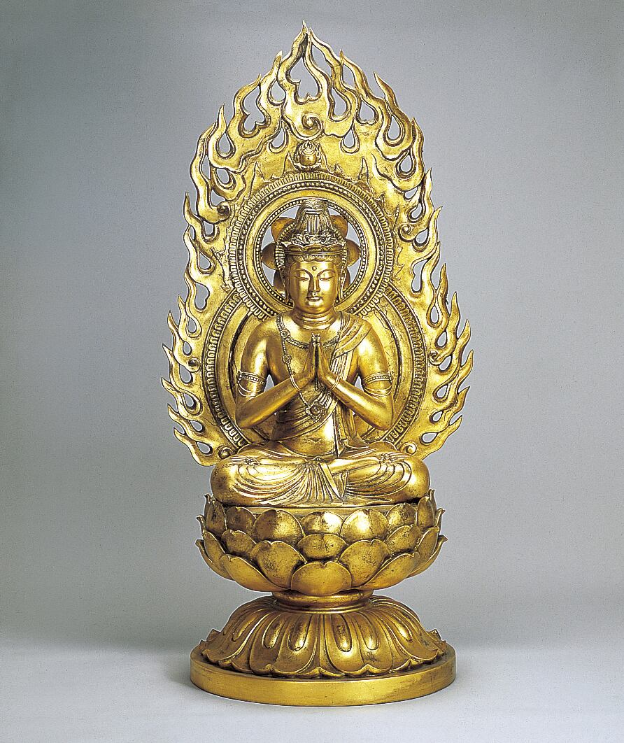 普賢菩薩 金箔仕上 長田晴山作