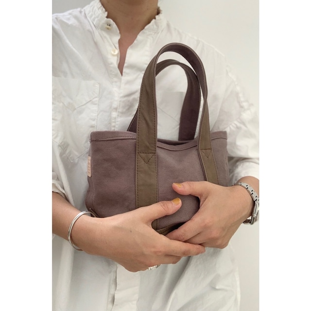 Simva 561-0002TP New Canvas-Leather Tote Mini Taupe