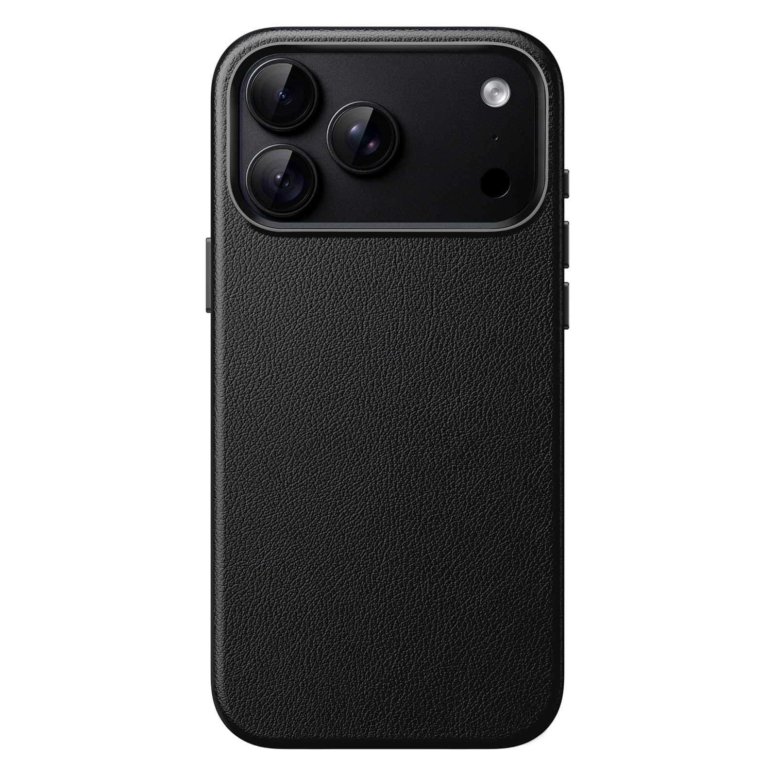 JETech iPhone 18 Pro用 ビーガンレザー マグネットケース (ブラック)