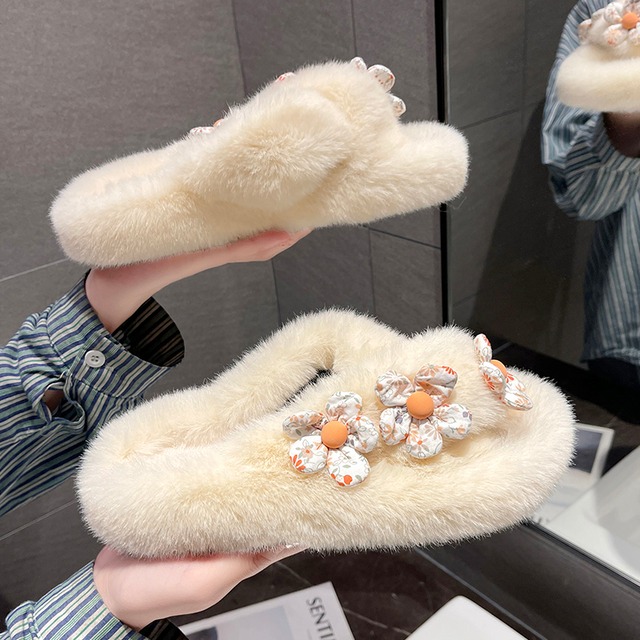 ミュールサマースタイルレッドファー 靴 シューズ 夏物 部族の婦人靴70660974005