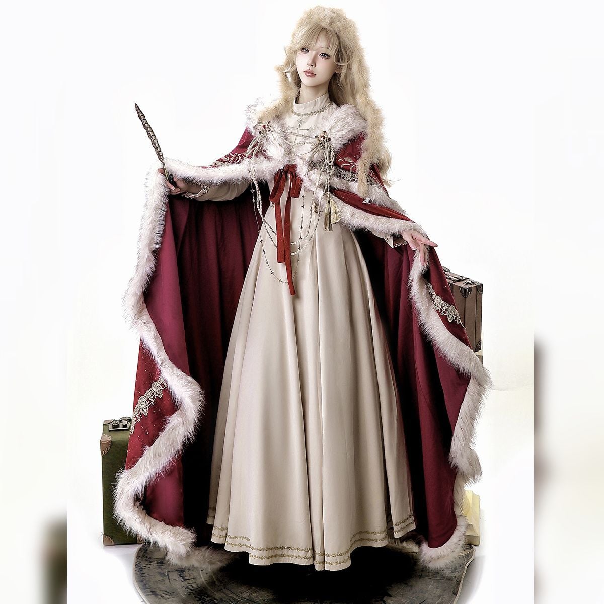 エンパイア・クラウン・ケープドレスセットアップ | Maiden's Rêve
