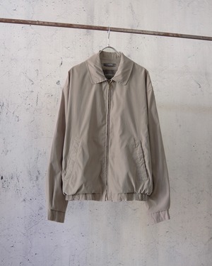 satin beige smooth zip-up blouson