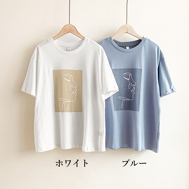 Tシャツ レディース 半袖 ゆったり 夏 イラスト Tシャツ カジュアル ファッション ラウンドネック カットソー サマーtシャツ 体型カバー 楽ちん プルオーバー プリント おしゃれ トップス Infini Arc En Ciel