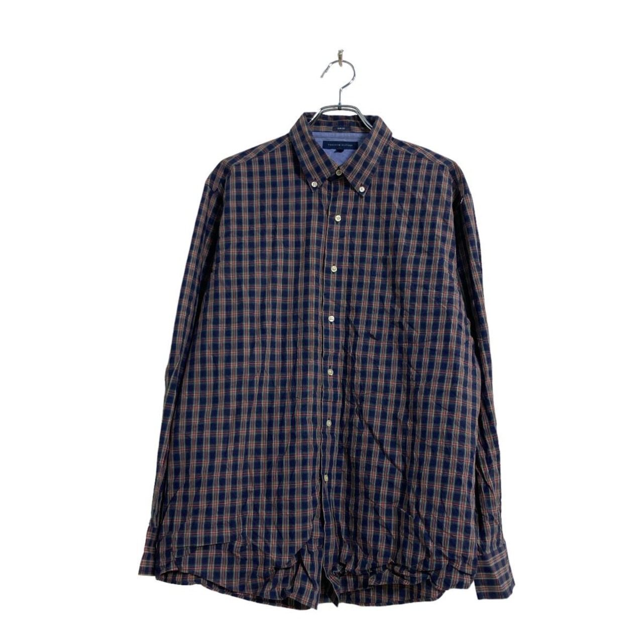 TOMMY HILFIGER 長袖 チェックシャツ XL ネイビー レッド グリーン 