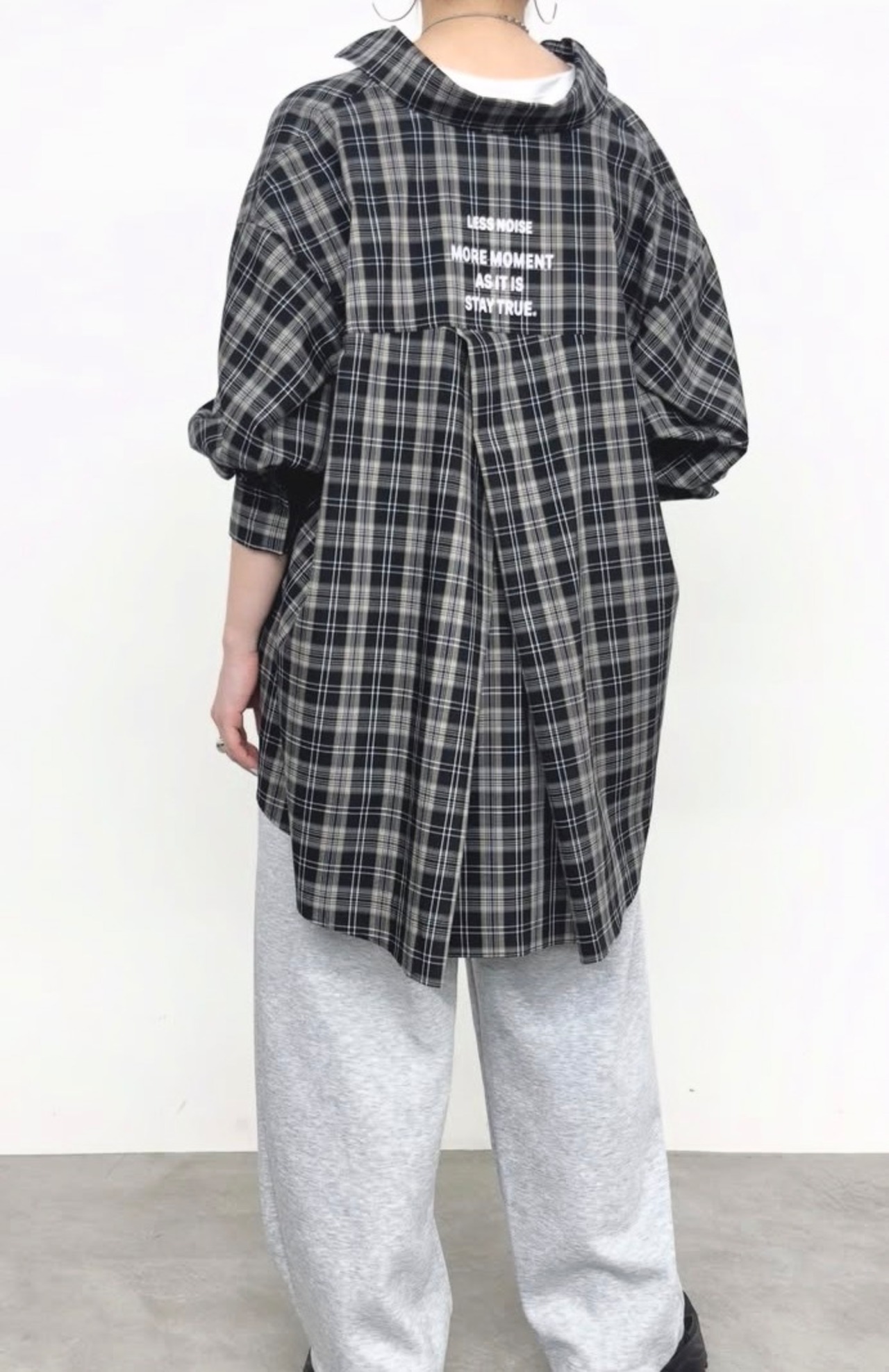 【NUS】クラシックチェック　バックロゴシャツ　652-35530