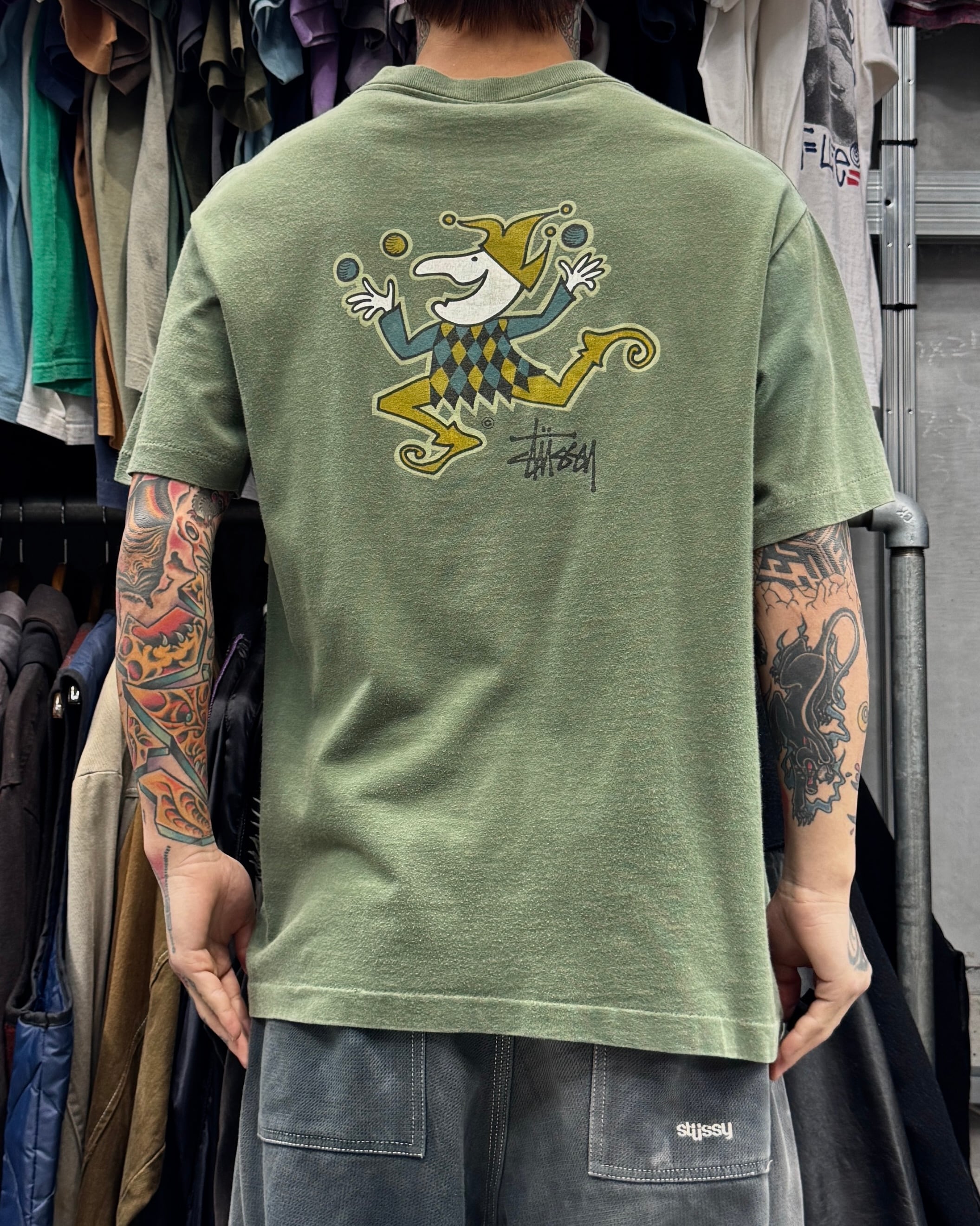 90's old stussy Juggler Joker Design Tee “黒タグ” “ジャグラー