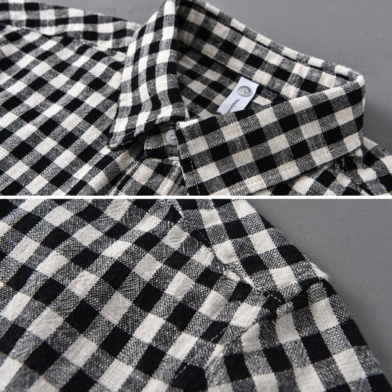 【M-3XL】Fine Check Short Sleeve Shirt / ファイン チェック 半袖 シャツ