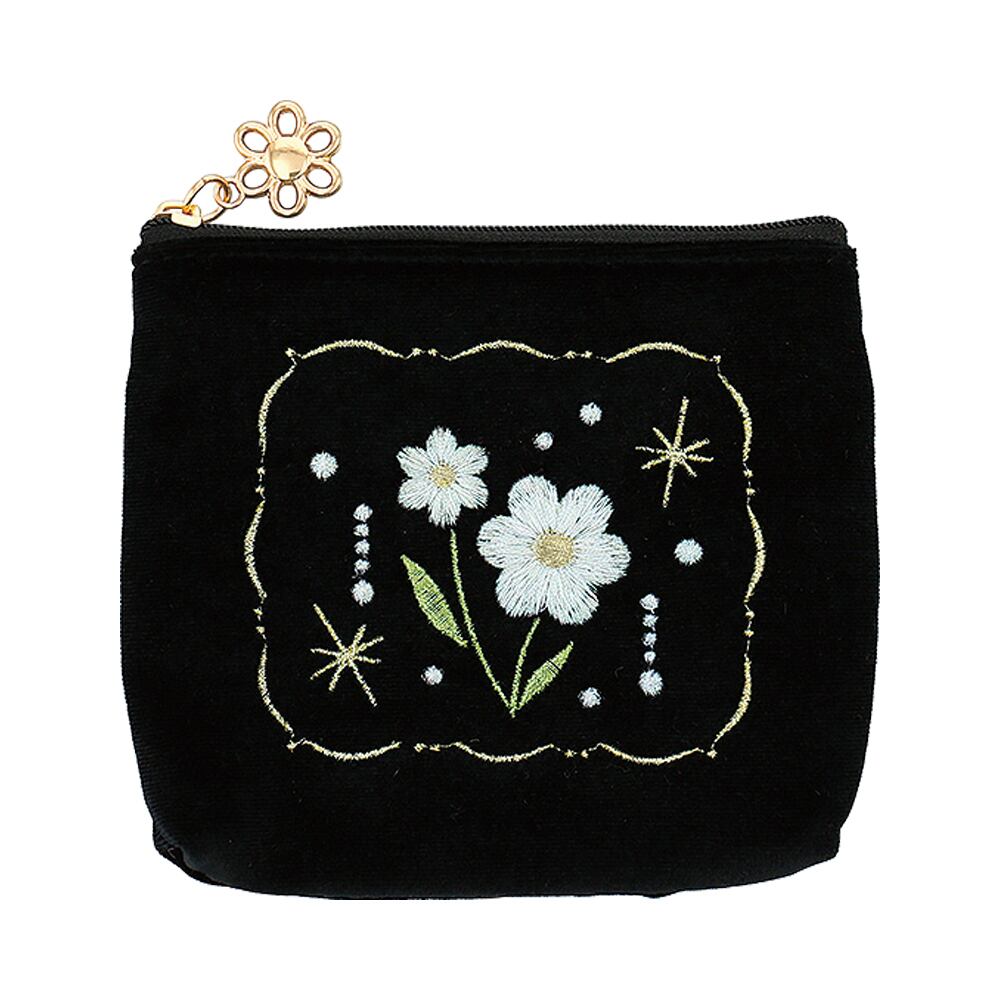 ティッシュポーチ クラシカル×ベロアラメ刺繍（三日月） GPO0382-BL