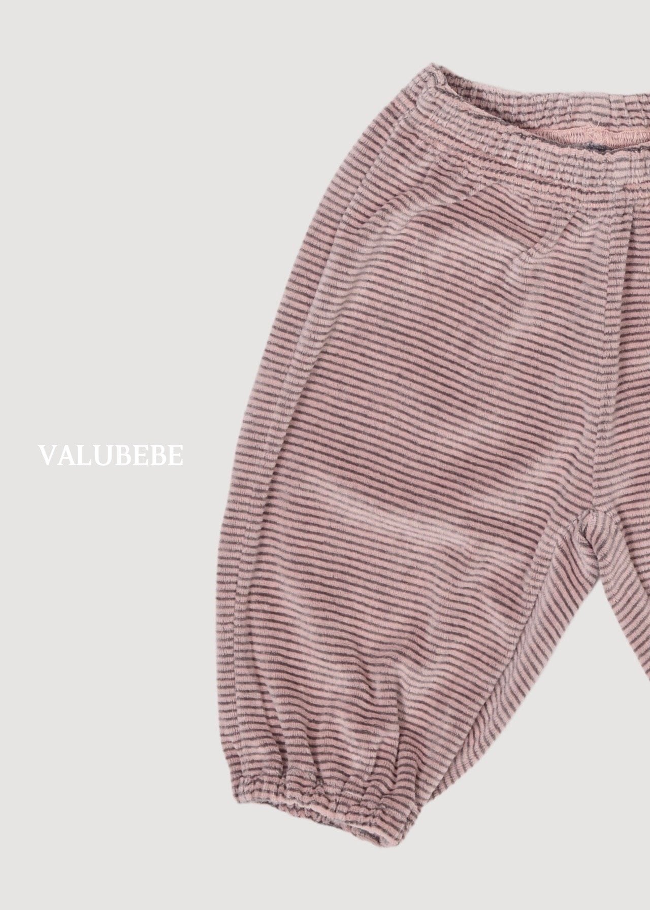 送料無料【予約】/ ベロアストライプパンツ/ valubebe