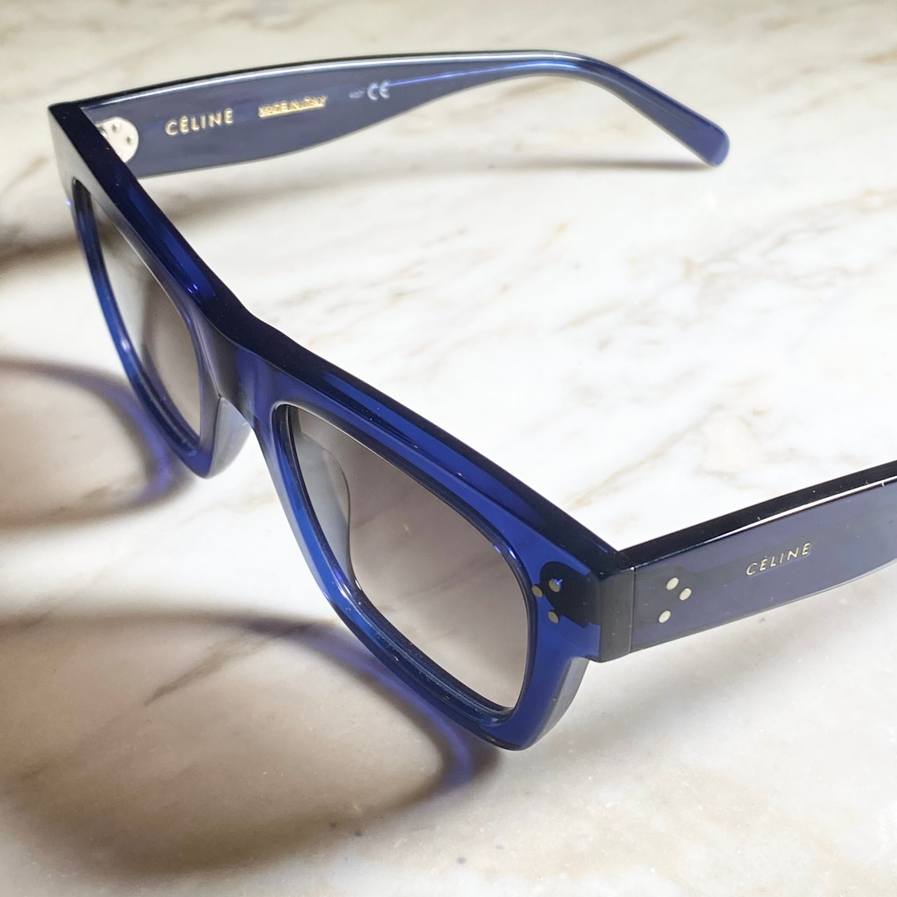 CELINE blue frame wellington type sunglasses | NOIR ONLINE