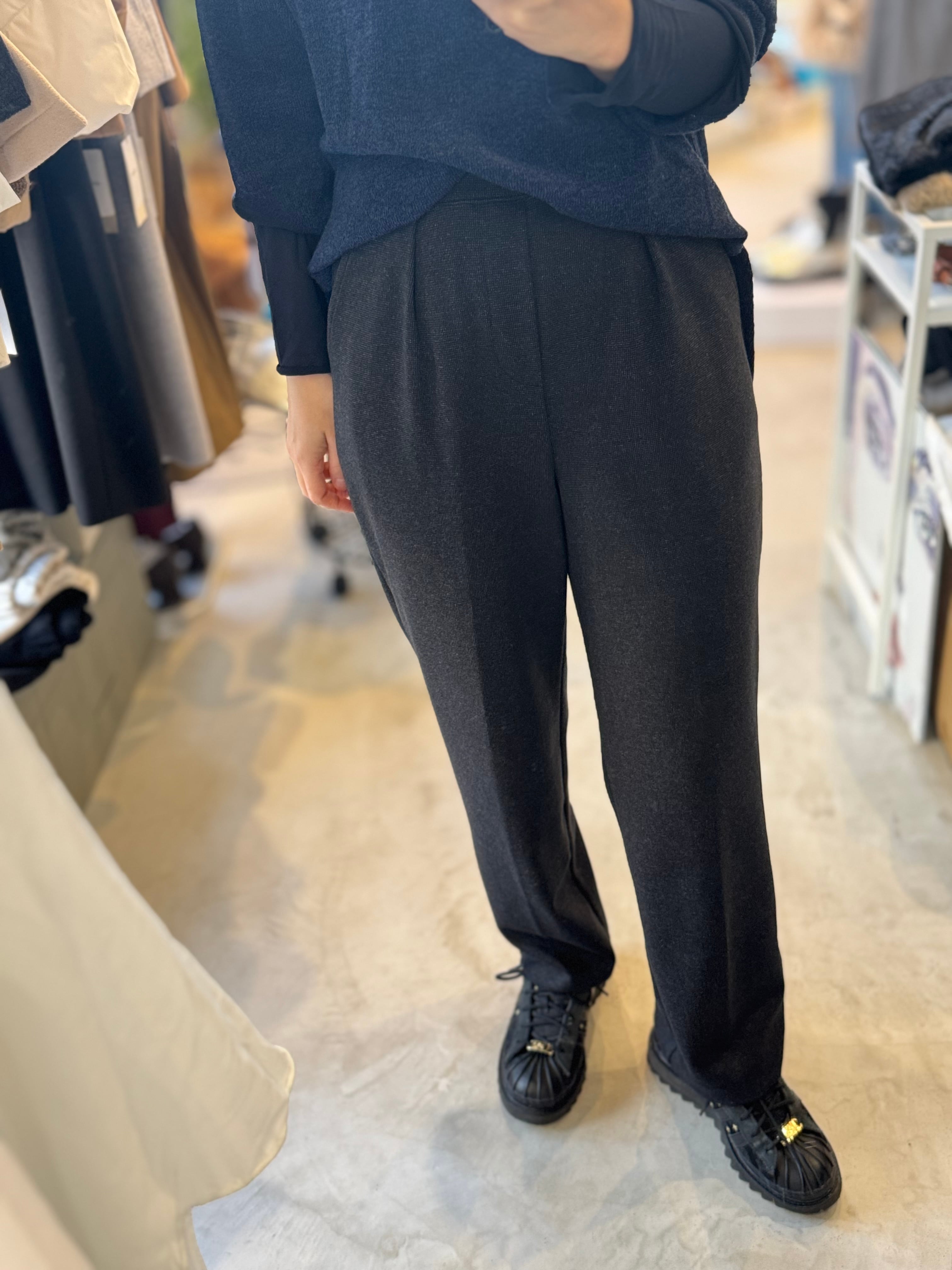 【LEMELANGE】ウールコットンパンツ　セットアップ可