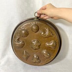 銅製焼型　お菓子焼型　モールド　リング付き　花　コッパーモールド　12kweh19