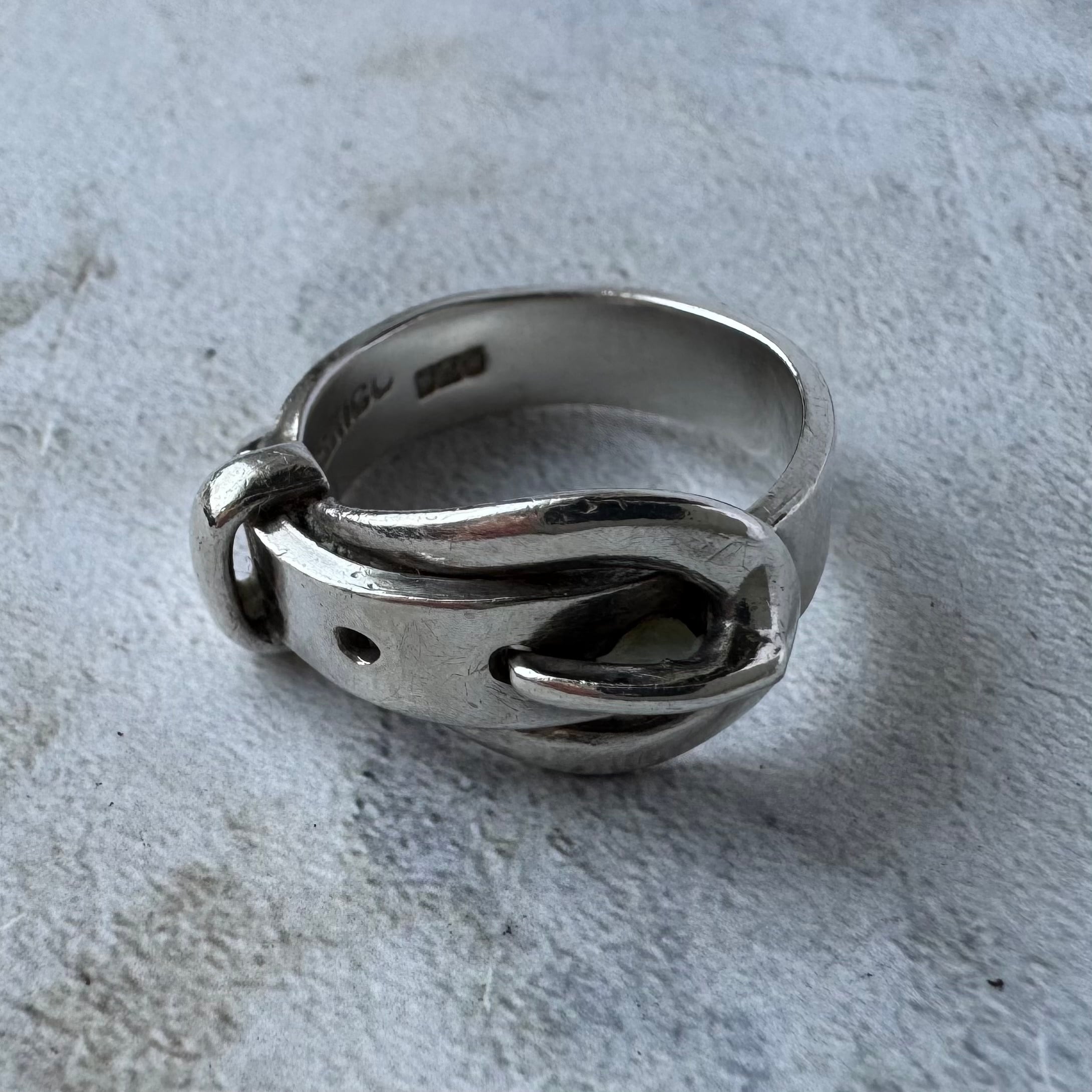 Vintage Belt Buckle Ring Silver925 Size13 Made in Mexico