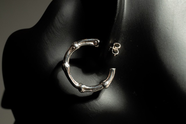 Vintage Tiffany & Co Large Bamboo Hoop Earrings