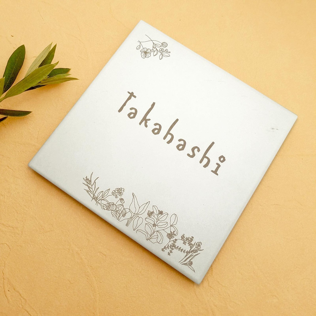 表札 タイル表札 LIGNE(リーニュ)（FLOWER-2）GT-LS-F2