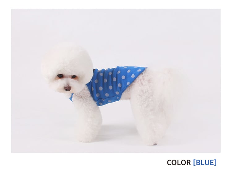 【SALE】 dot sleeveless top S ~ XL 3color / 犬服 夏 新作 タンクトップ 可愛い 犬の服 シンプル ドッグウェア 涼しい 袖なし ペット洋服 b34