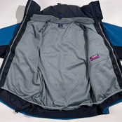 90s mont-bell モンベル POLARTEC フリース ライナー付き 中綿 ナイロン マウンテンパーカー XL/ブルー系 メンズ アウトドア ビンテージ