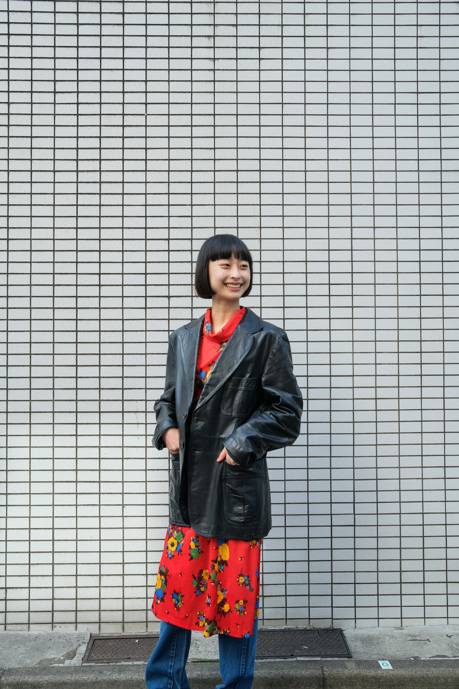 ブラックレザー ブレザー