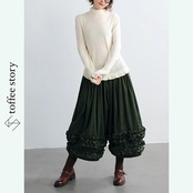 【2color】小さなフリルが揺れるハイネックトップ 《P0288》