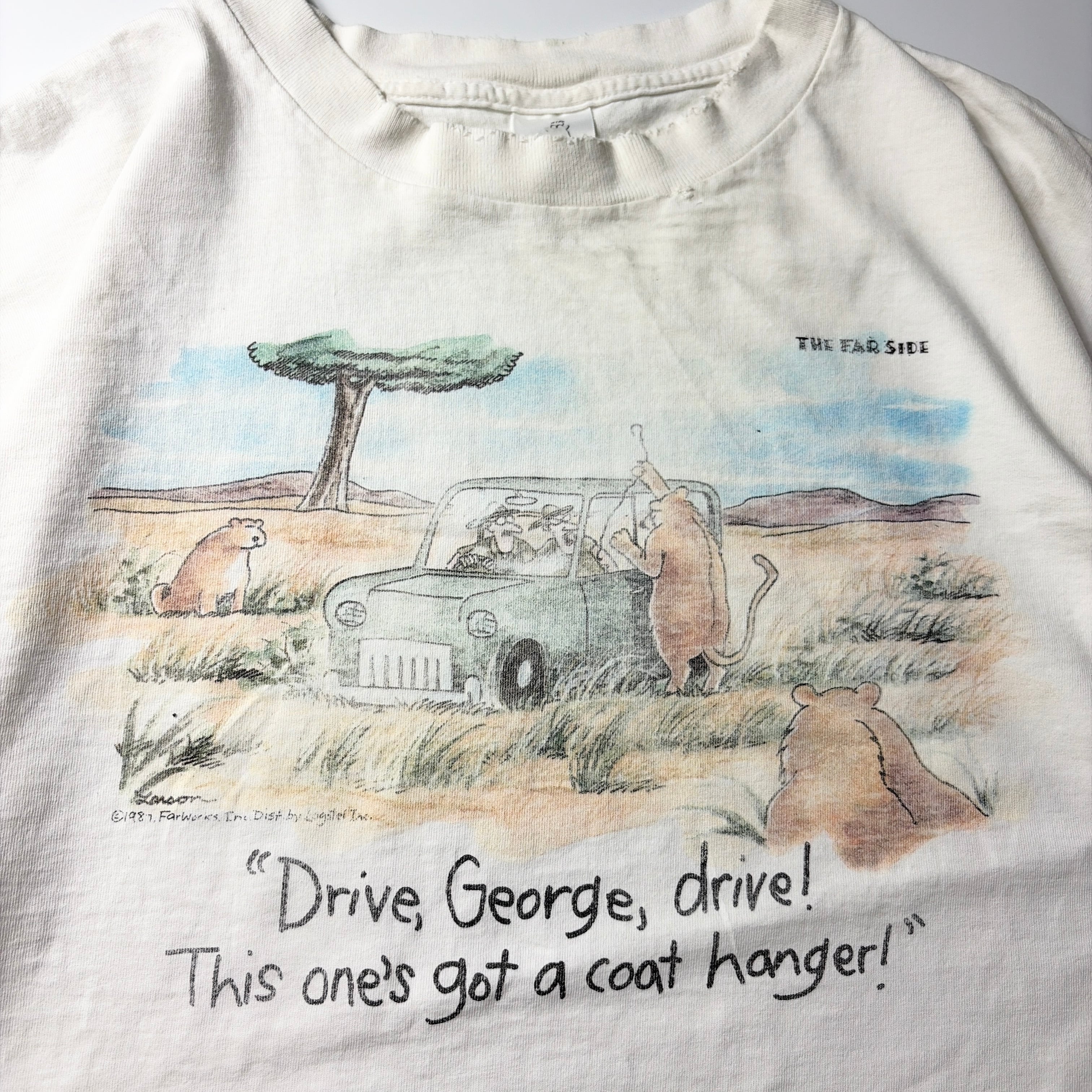 90s The Far Side Safari Joke Tee USA XL