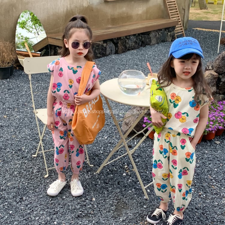 90 140 セットアップ 2点セット 花柄 トップス パンツ 韓国版 可愛い 子供服 女の子 Q Toworld キュートワールド 子供服 90 140 セットアップ 2点セット 花柄 トップス パンツ 韓国版 可愛い 子供服 女の子 Q Toworld キュートワールド 子供服