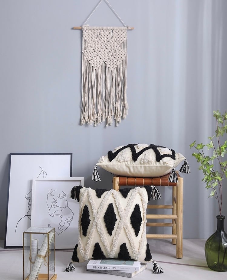 北欧クッションカバーWoodnotesウッドノーツ/ natural/black 北欧クッションカバーWoodnotesウッドノーツ/ natural/black