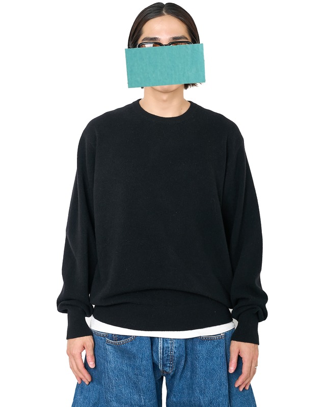 ssstein "EXTRA FINE WOOL KNIT CREW NECK LS〔BLACK〕"