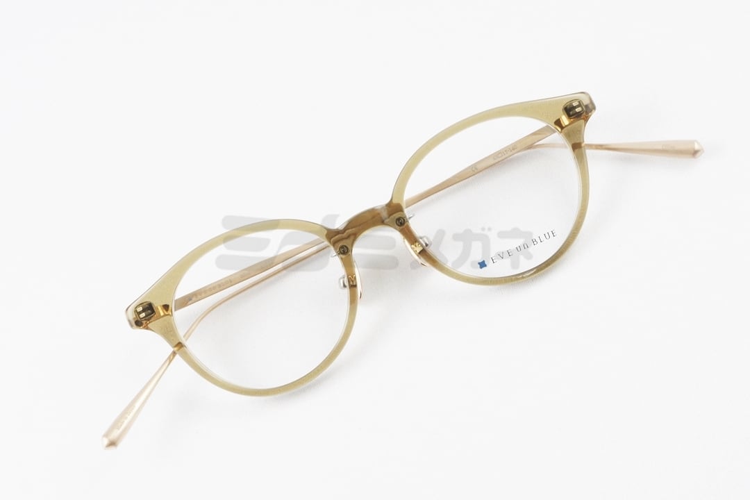 EVE un BLUE メガネ Mini A005 Col.Olive ボストン 小顔 小さいサイズ
