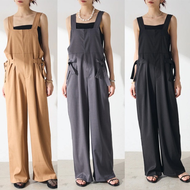 【サロペット】  サロペット レディース おしゃれ きれいめ 可愛い サロペット ロンパース オーバーオール ジャンプスーツ 春 夏 秋 冬 20代 30代 40代 50代 サロペット ノースリーブ ハイウェスト ワイドパンツ 大人 可愛い カジュアル カーキ グレー ブラック 黒