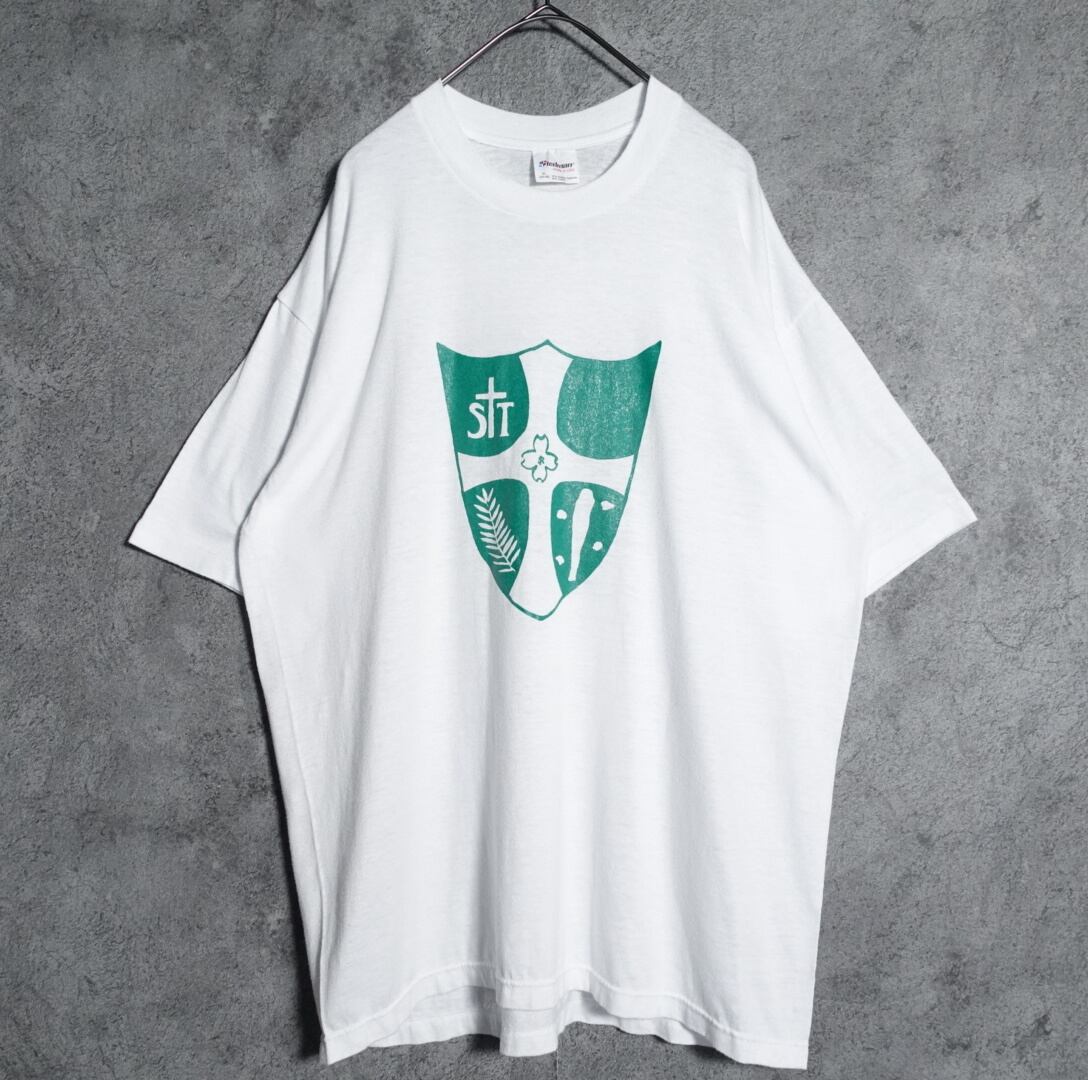 90s “tedman” white print t-shirt