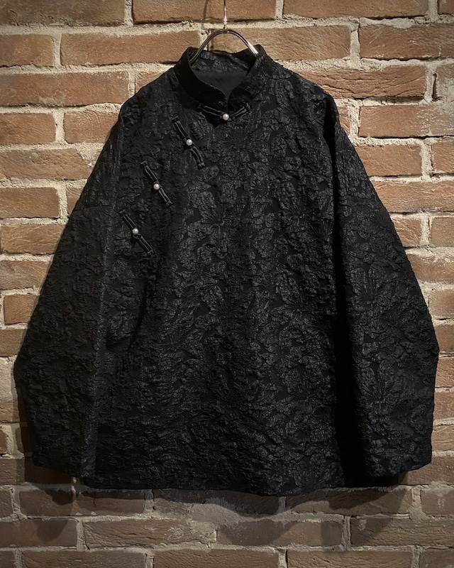【Caka act3】"変形" Flower Pattern Vintage Loose China Shirt Jacket