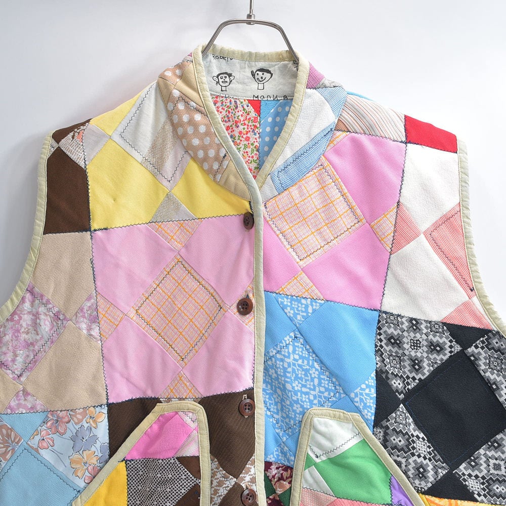 Remake ハンドメイド デザイン リメイク パッチワーク ベスト アウター