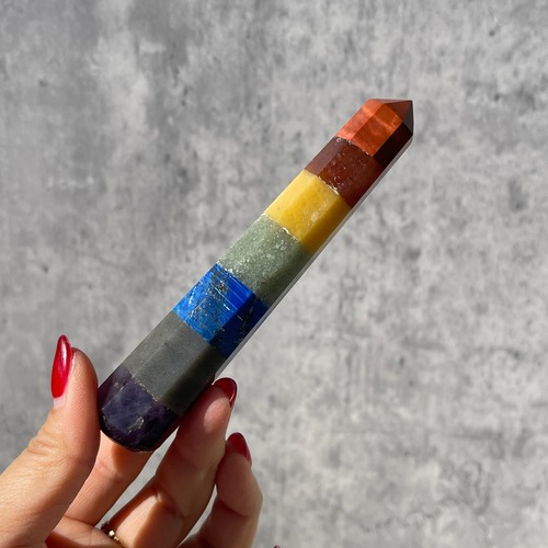 【セブンチャクラ（７つのチャクラ）】フェイスティッド｜マッサージャー｜鉱物 天然石 パワーストーン