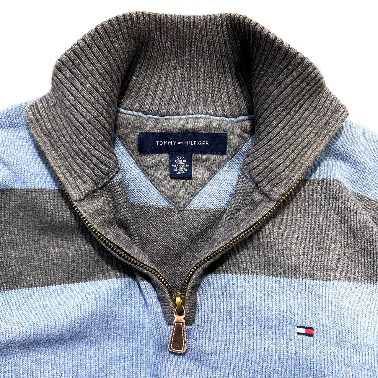TOMMY HILFIGER トミーヒルフィガー ハーフジップ ハイネック コットン 