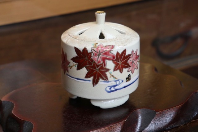 清水焼 香炉  釉彩  (Kyo-yaki&Kiyomizu-yaki Incense burner)