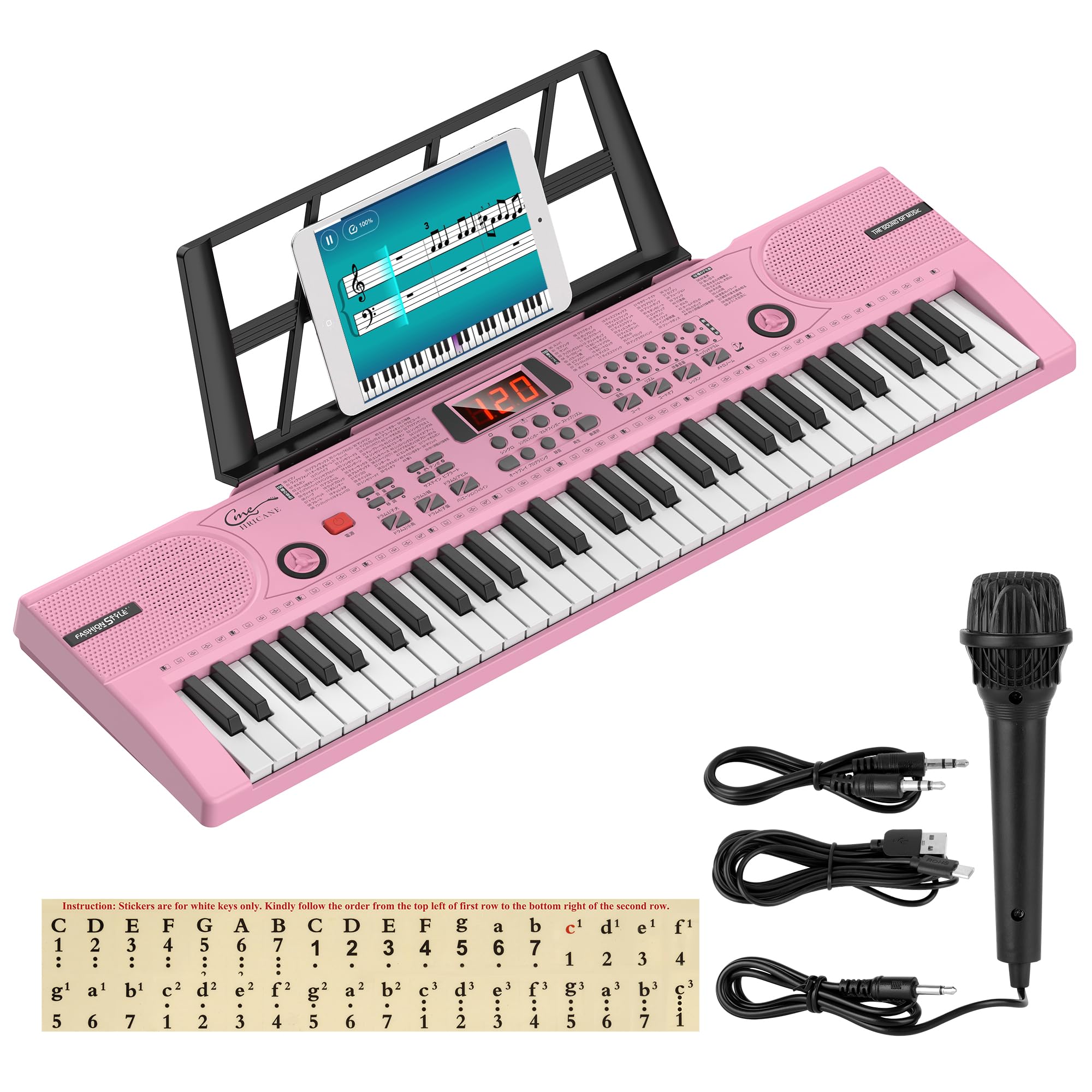 Hricane キーボード ピアノ 電子ピアノ 61鍵盤 200種類音色 200種類