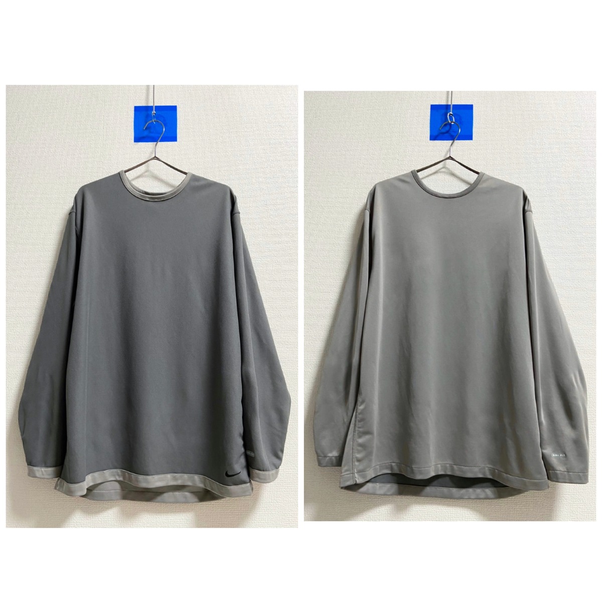 00s nike solid gray & urban gray poly cut-and-sewn 